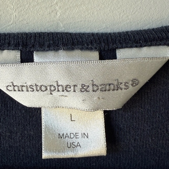 Christopher & Banks Black Floral Graphic Blouse - Picture 5 of 5